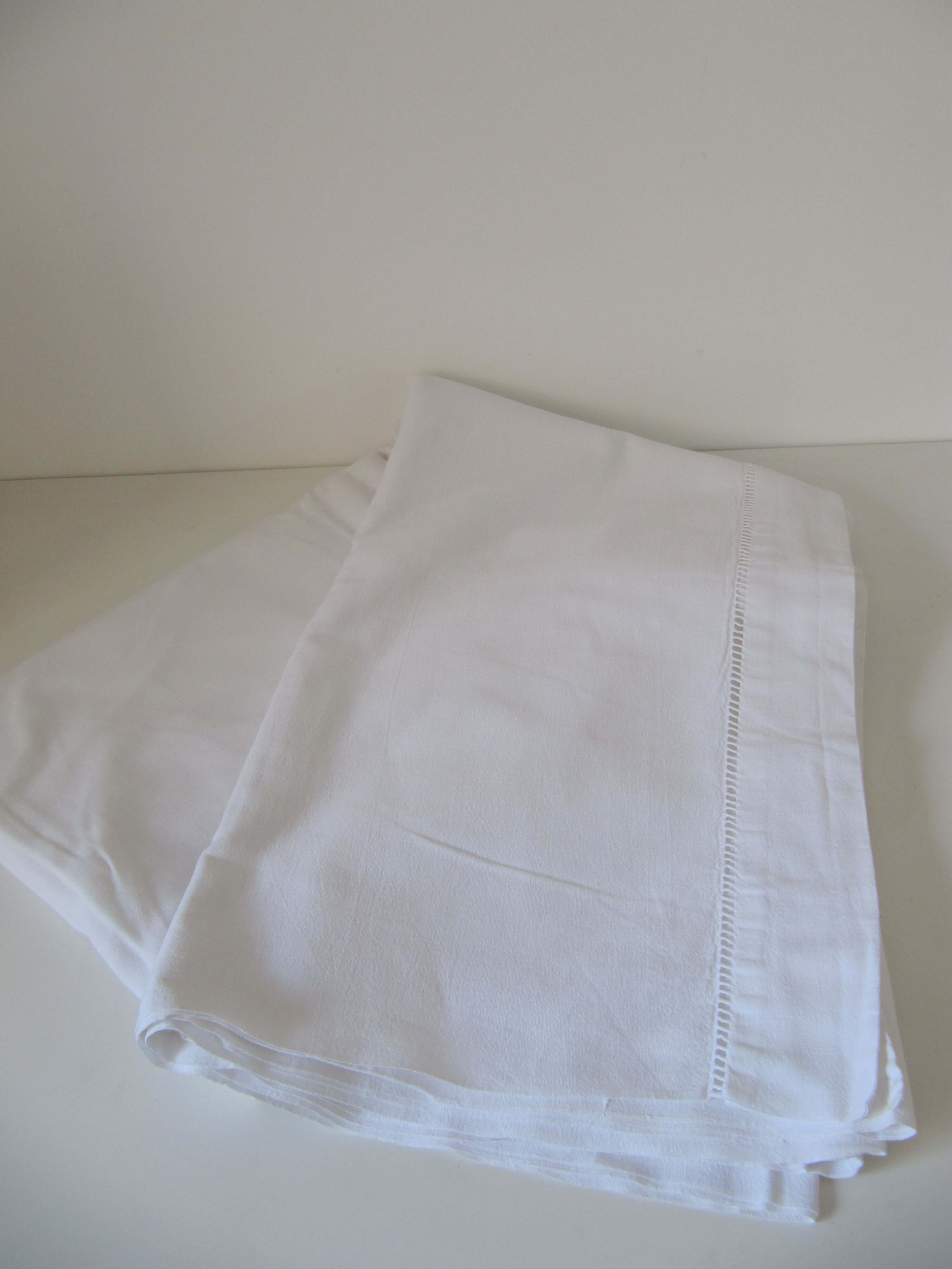 Old white cotton sheet