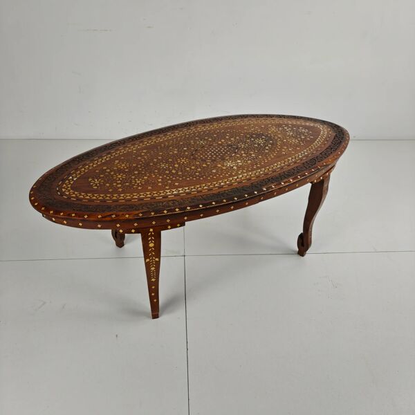 Table basse anglo-indienne en os incrusté du XXe siècle