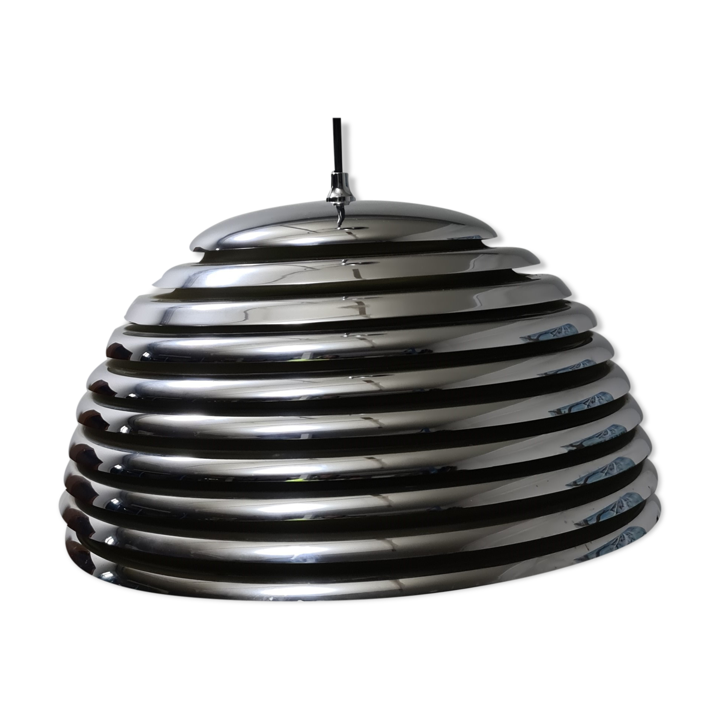 Suspension vintage Staff Saturno chrome par Kazuo Motozawa