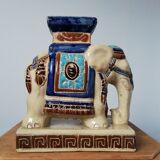 Blue ceramic elephant, beige