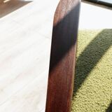 Vintage armchair in moss green bouclé design by H. Lis.