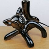 Vintage black cat table lamp
