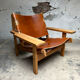 Fauteuil de chasse Kurt Østervig design danois chêne cuir