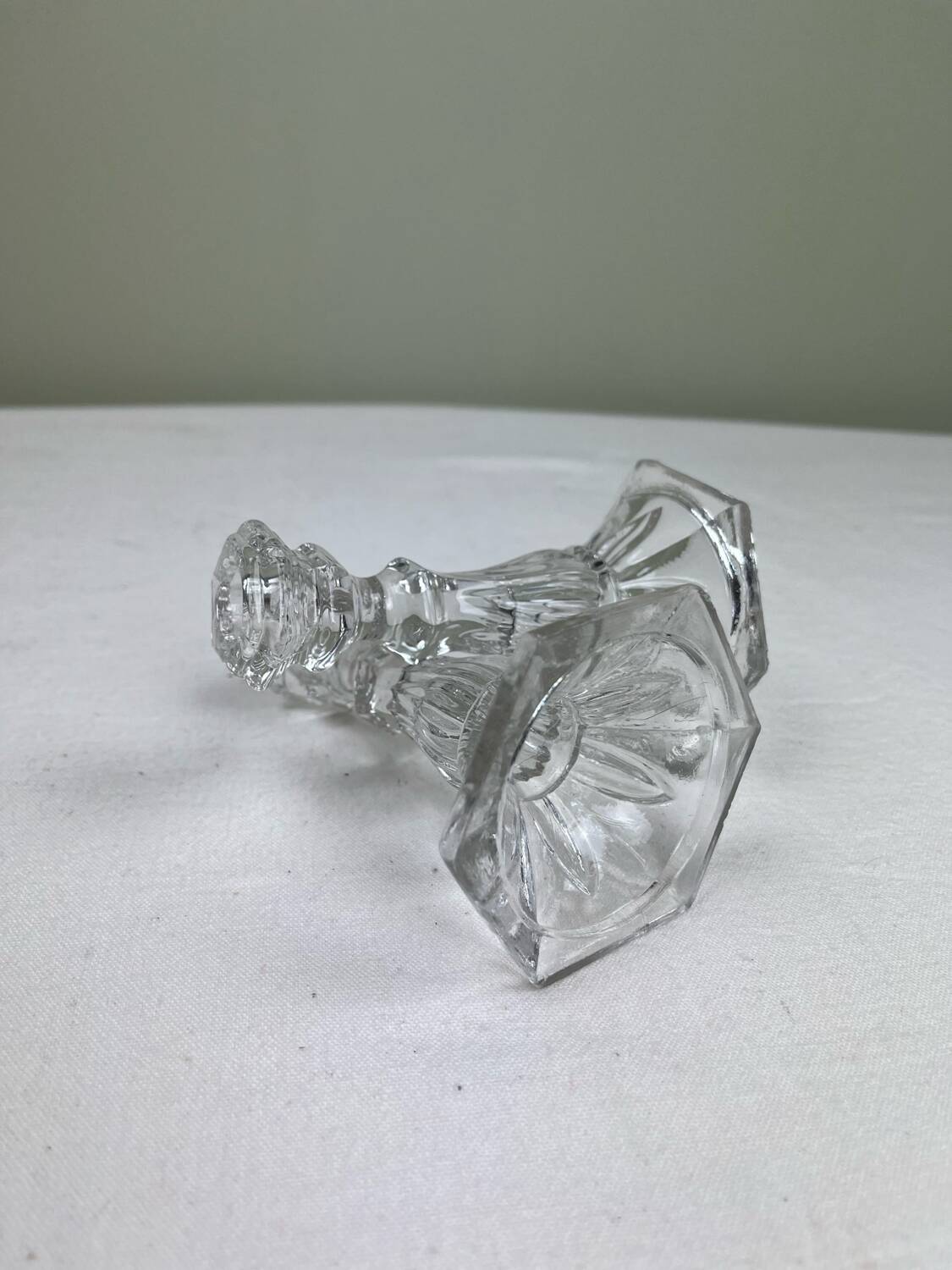 Pair of glass candlesticks