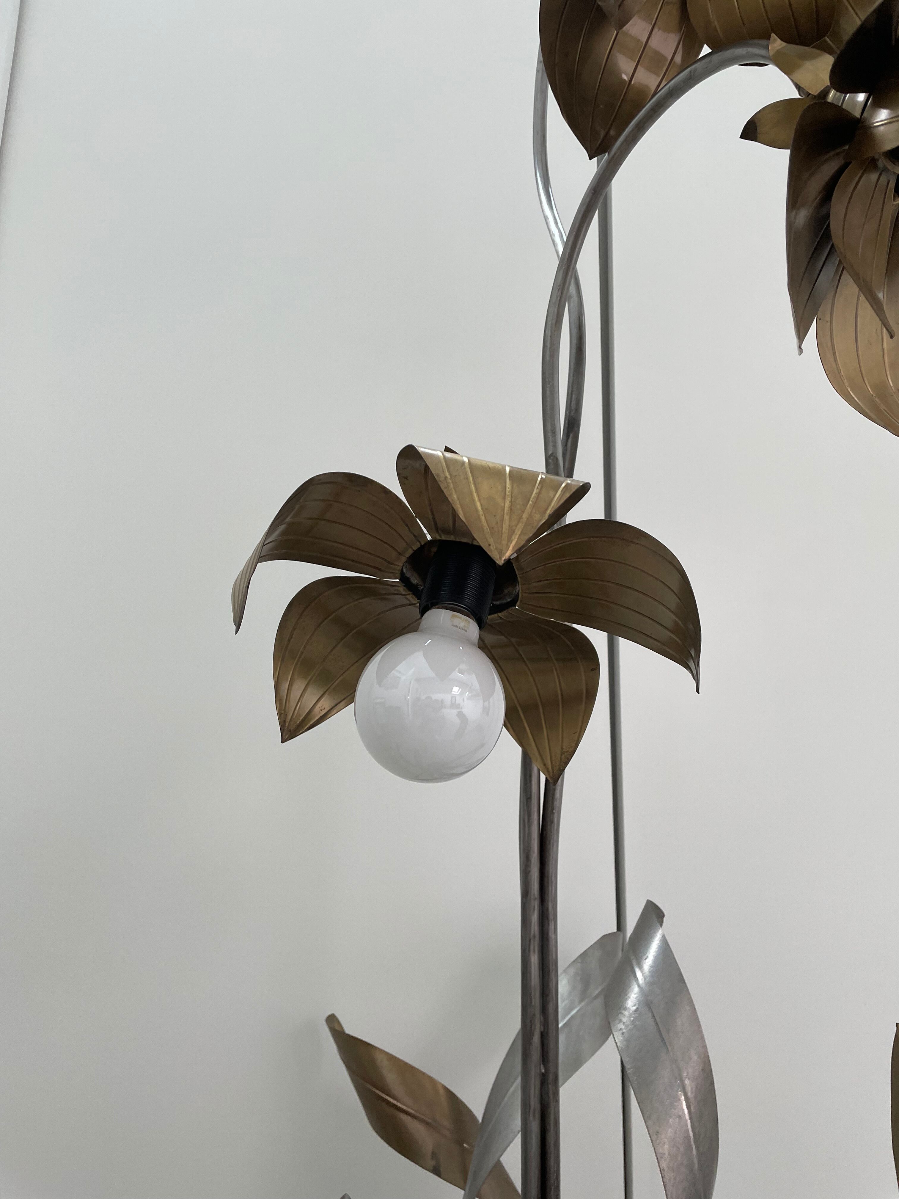 Lampadaire fleurs et plante lampe de plancher de fleur - design années 70
