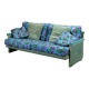 Vintage 2-seater sofa fantasy fabric design cushions 1980s original