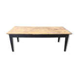 Farmhouse table in oak and poplar black patinated base and waxed wood top