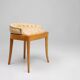 French 1940s Art Nouveau side chair in beech wood with low back
