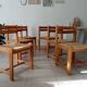 Lot de 2 chaises vintage en Orme massif et jonc dans le goût Regain/Asserbo