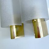 Paire Appliques Vintage Verre  Laiton