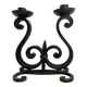 Brutalist double candle holder wrought iron
