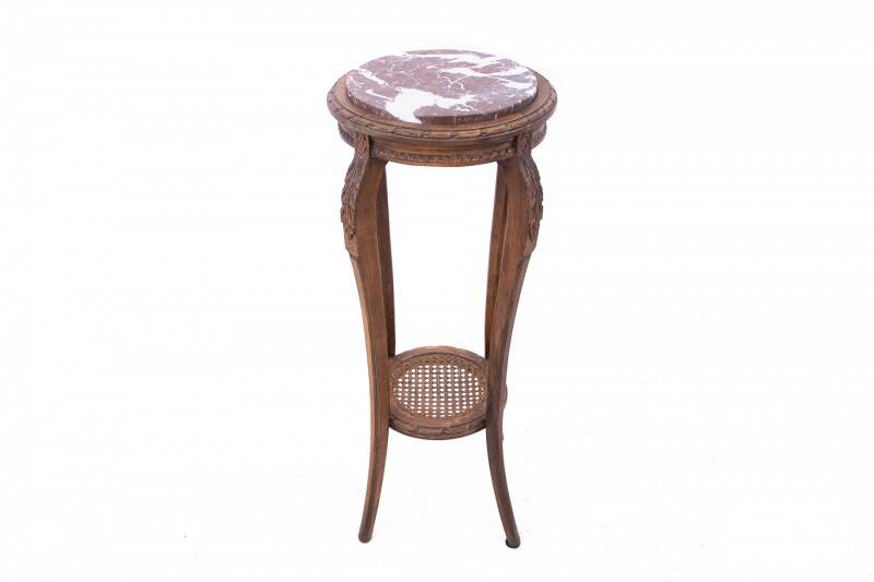 Table/flower stand with marble top, France, circa 1920.