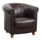 Club Armchair in Very Good Condition Made of Cowhide in English Style