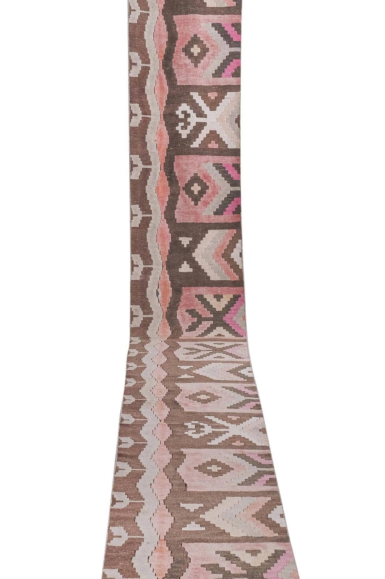 Vintage Turkish hallway rug 74x631 cm