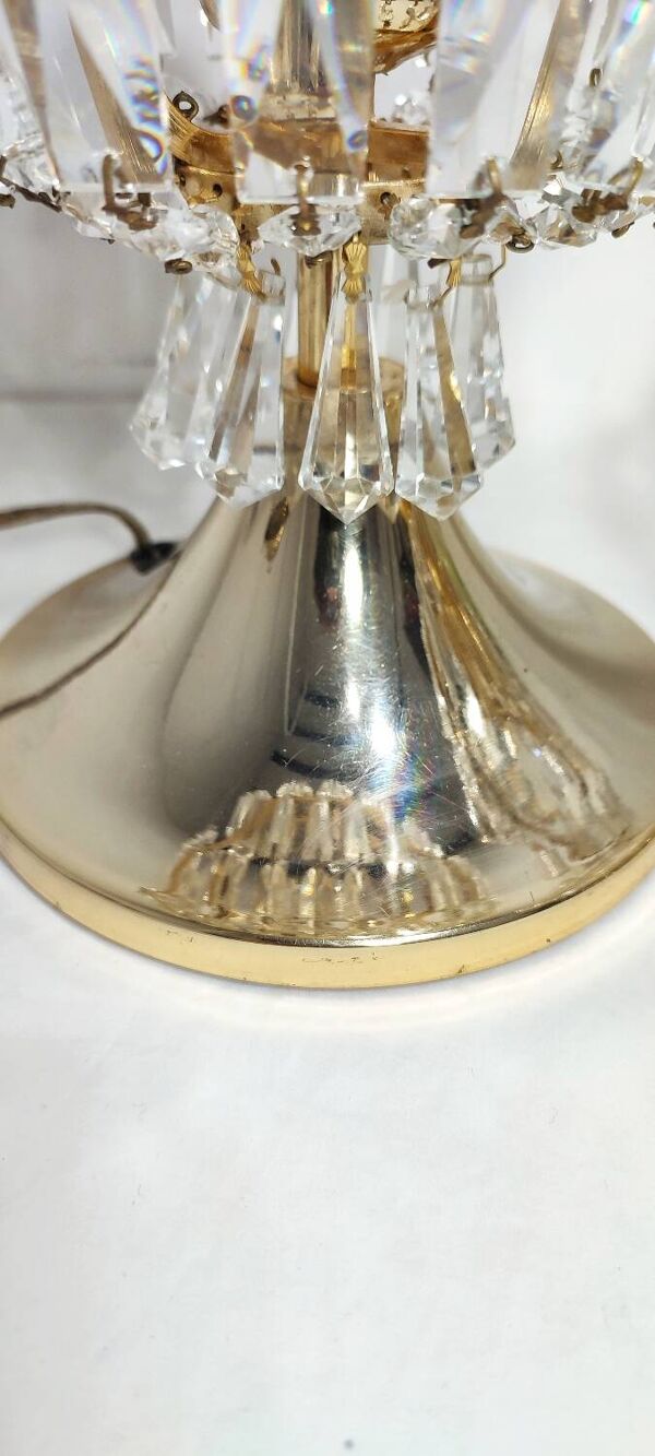 Paire de lampes de table en cristal. Espagne, années 1980.
