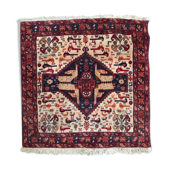 Handmade old Persian ghashghai carpet - 77x79 cm