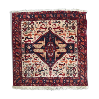 Tapis ancien persan ghashghai fait main - 77x79 cm