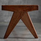 Solid Teak Slatted Bench by Pierre Jeanneret, India, 1950s