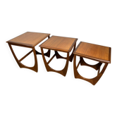 Mid- century retro vintage teak nest of tables by g plan 1960 Danish Design