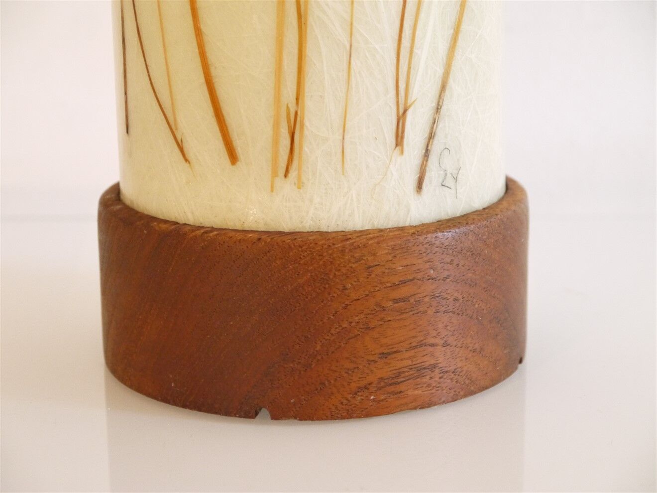 Scandinavian teak and fiberglass lamp 1970