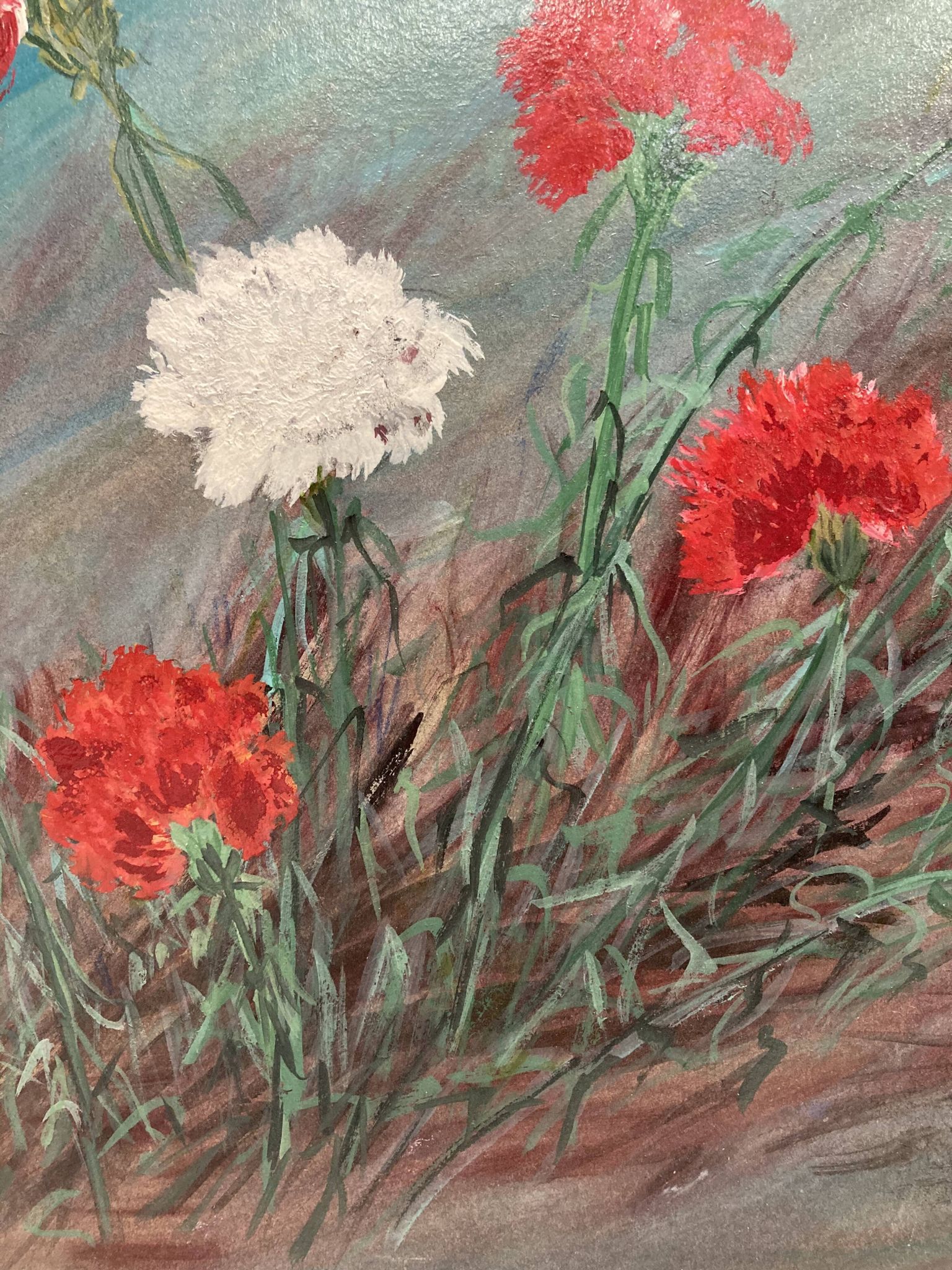 Peinture vintage aux oeillets