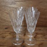 Set of 6 champagne flutes in Reims crystal glass 1950