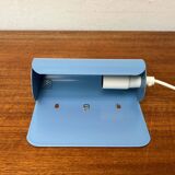 Light blue perforated metal suspension by Abo Randers, Danish postmodern, 1980s.