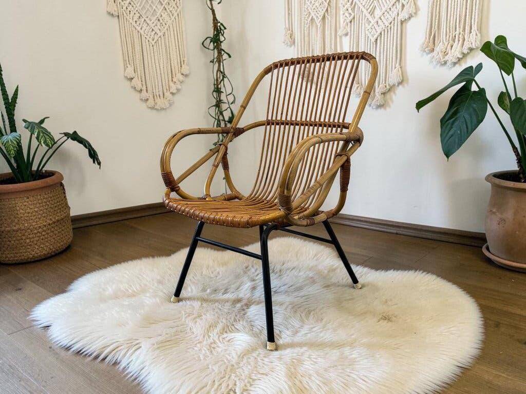 Vintage rattan armchair Rohé Noordwolde