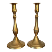 Pair of brass candle holders