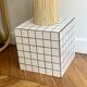 Retro brown white tiled tiled side table