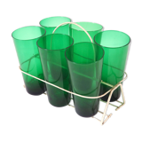 Glasses with metal basket