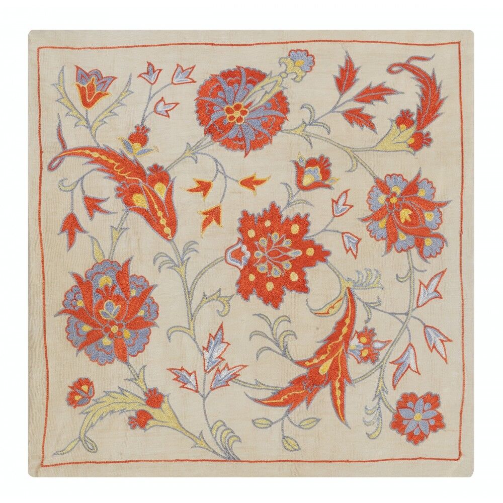SET OF 2 - 100% Silk Cushion Covers. Embroidered Accent Pillows. Traditional Throw Pillows