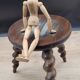 Tripod stool with turned legs