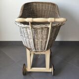 Wicker pram on wheels
