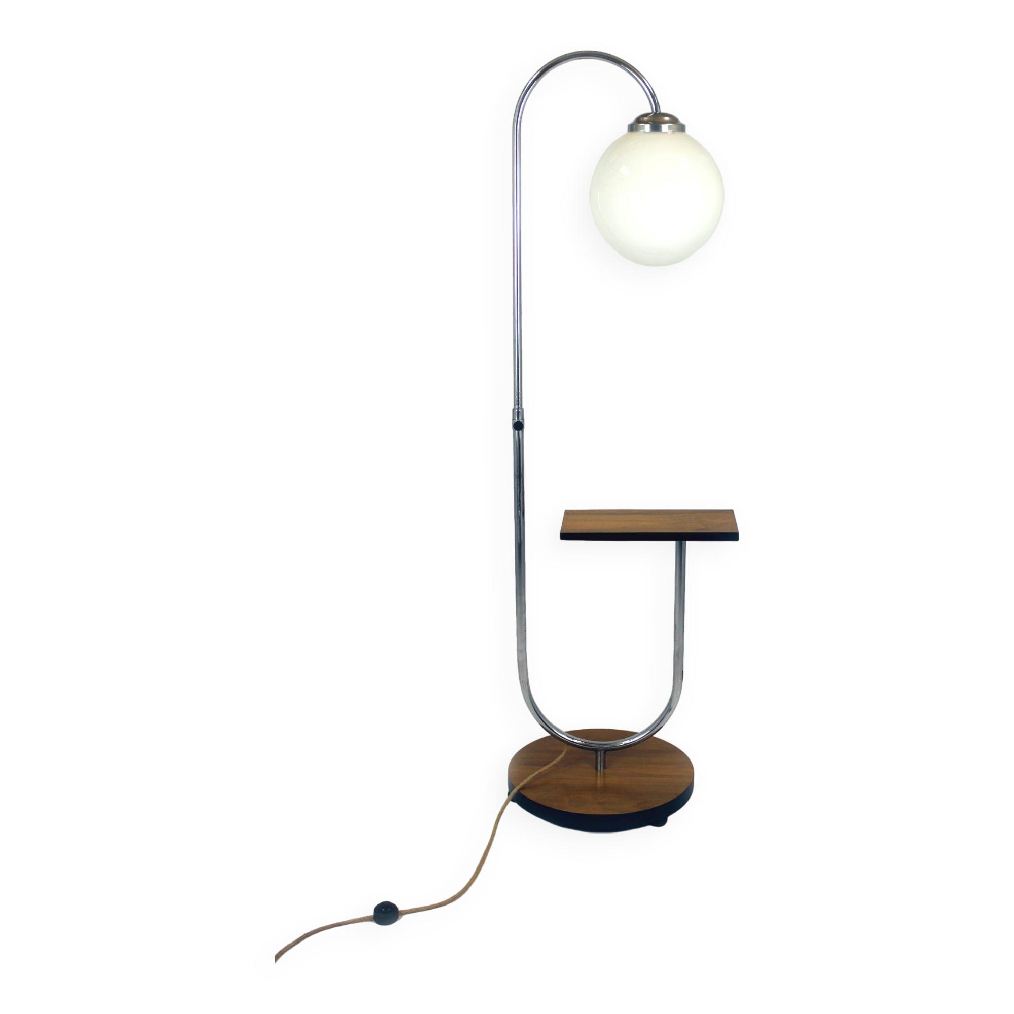 Lampadaire Art Déco Bauhaus restauré par Jindrich Halabala, 1940s
