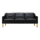 Black leather sofa, Danish design, 1970s, manufacture: Hurup Møbelfabrik