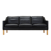 Black leather sofa, Danish design, 1970s, manufacture: Hurup Møbelfabrik