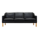 Black leather sofa, Danish design, 1970s, manufacture: Hurup Møbelfabrik