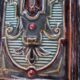 Antique Art Nouveau glazed earthenware tile from the 19th century