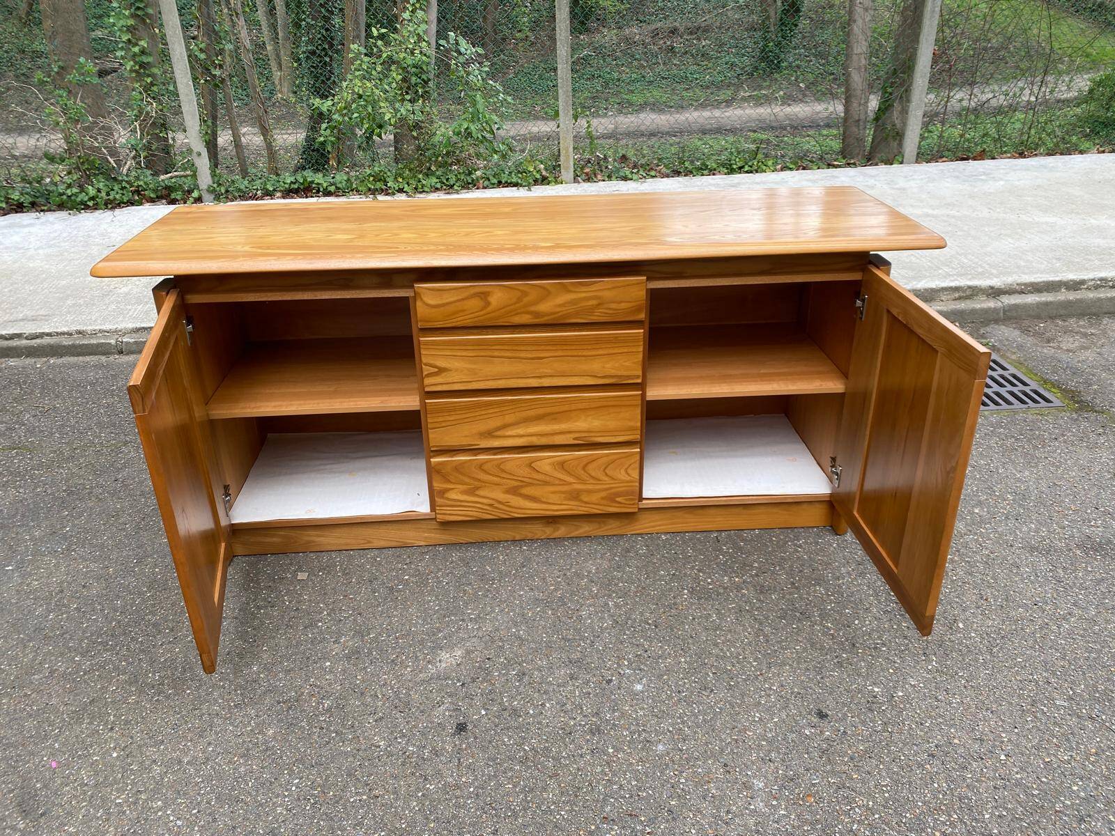 Vintage Scandinavian oak sideboard from the 1980s.