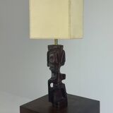 Lampe de table sculpturale en bois sculpté à la main par Gianni Pinna