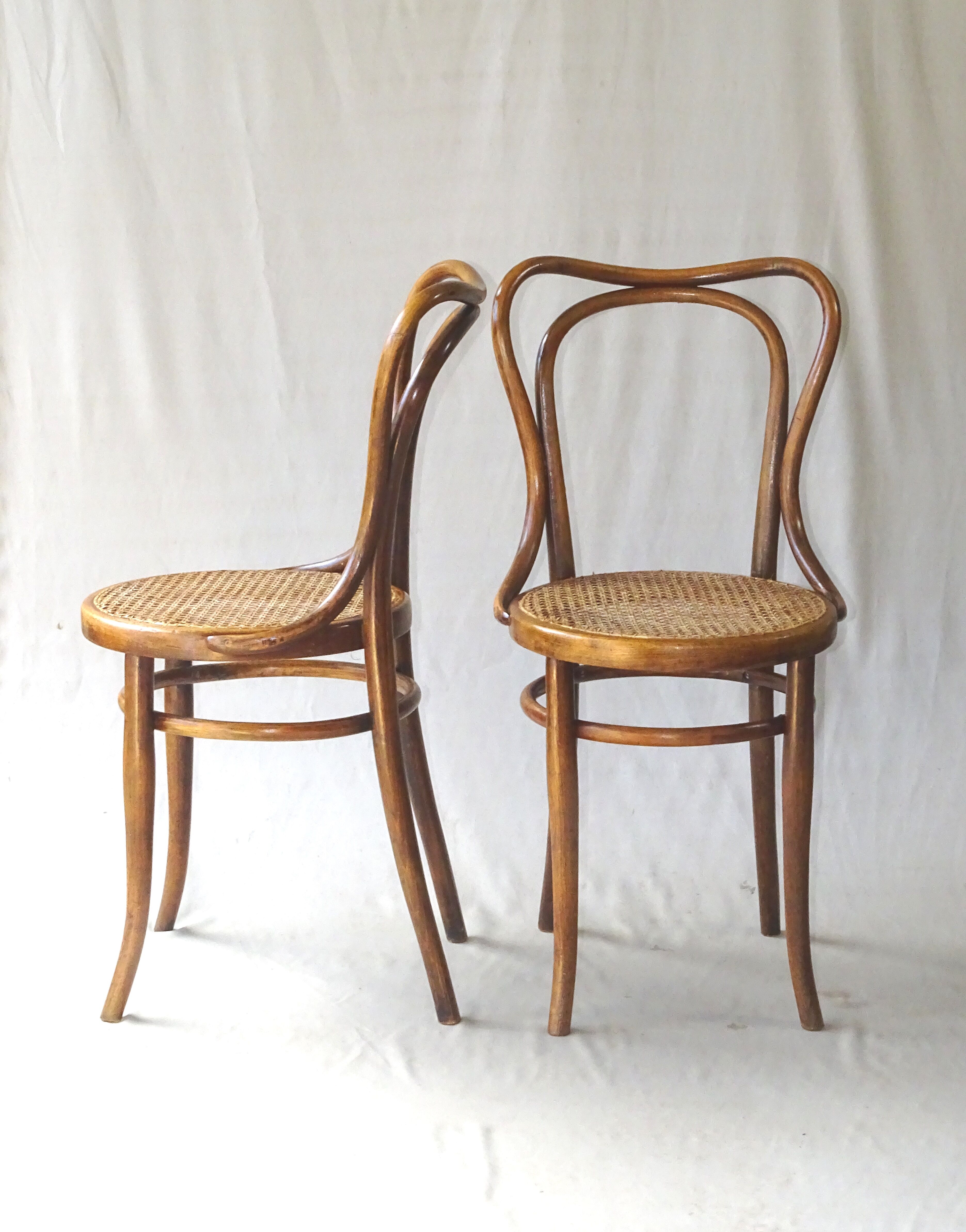 2 bistro chairs from kohn around 1900