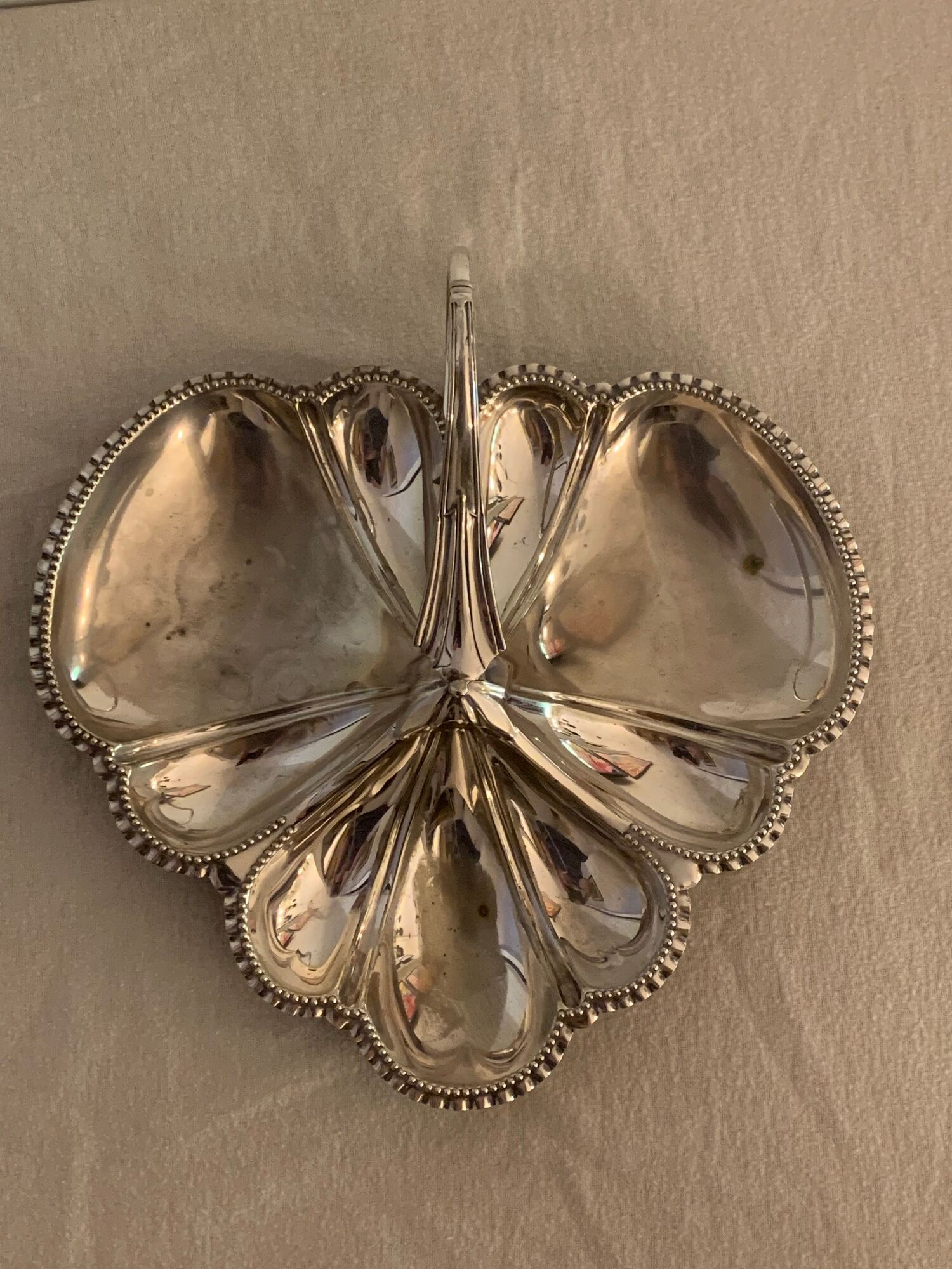 Walker Silver Metal Aperitif Dish - Sheffield Hall England Art Deco 1920