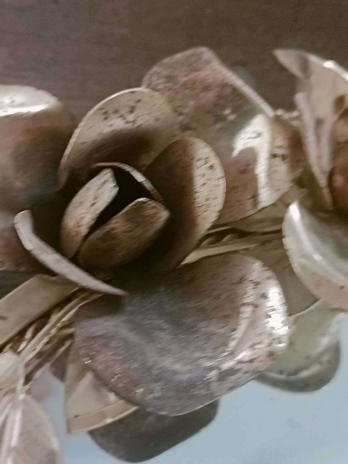 Vintage gold floral mirror