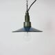 Industrial Blue Enamel Military Pendant Lamp with Cast Aluminium Top, 1960s
