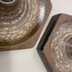 Set of Three brown Ceramic SPUTNIK Wall Lights by Pan Ceramics Germany 197