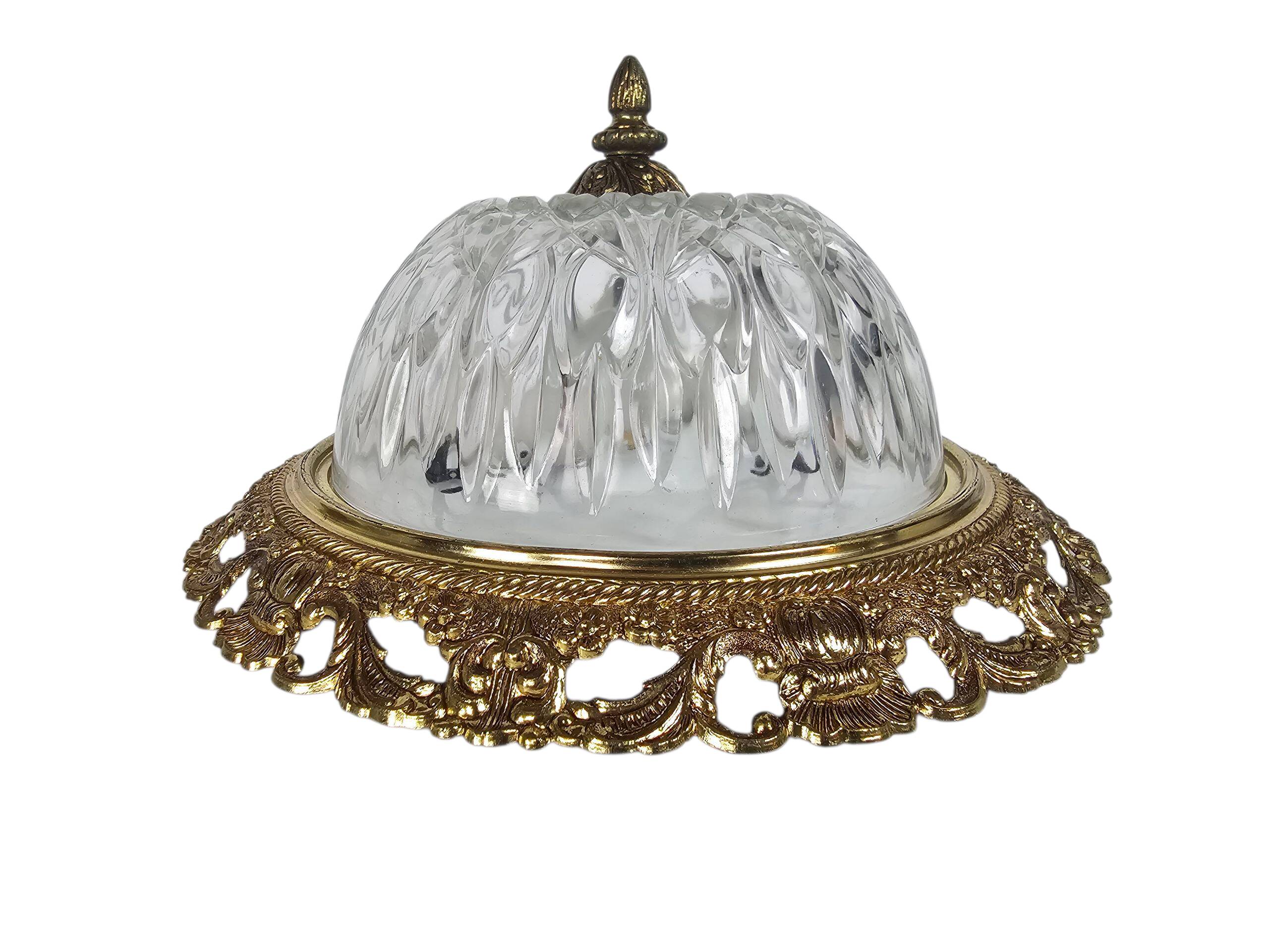 Massif - Style Hollywood Regency - laiton - verre - années 1970