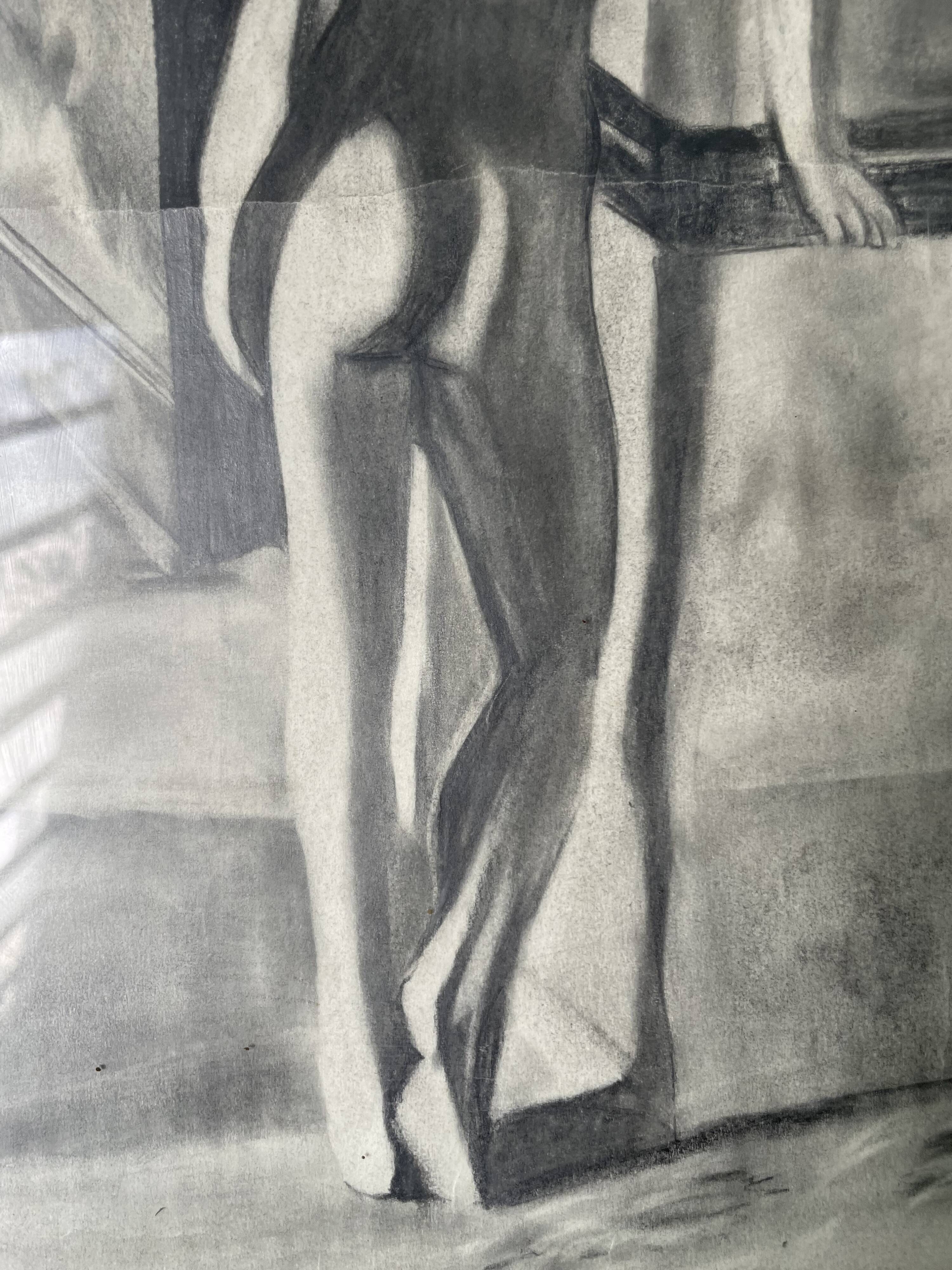 Nude charcoal drawing
