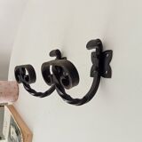 Pair of antique wrought iron coat hooks