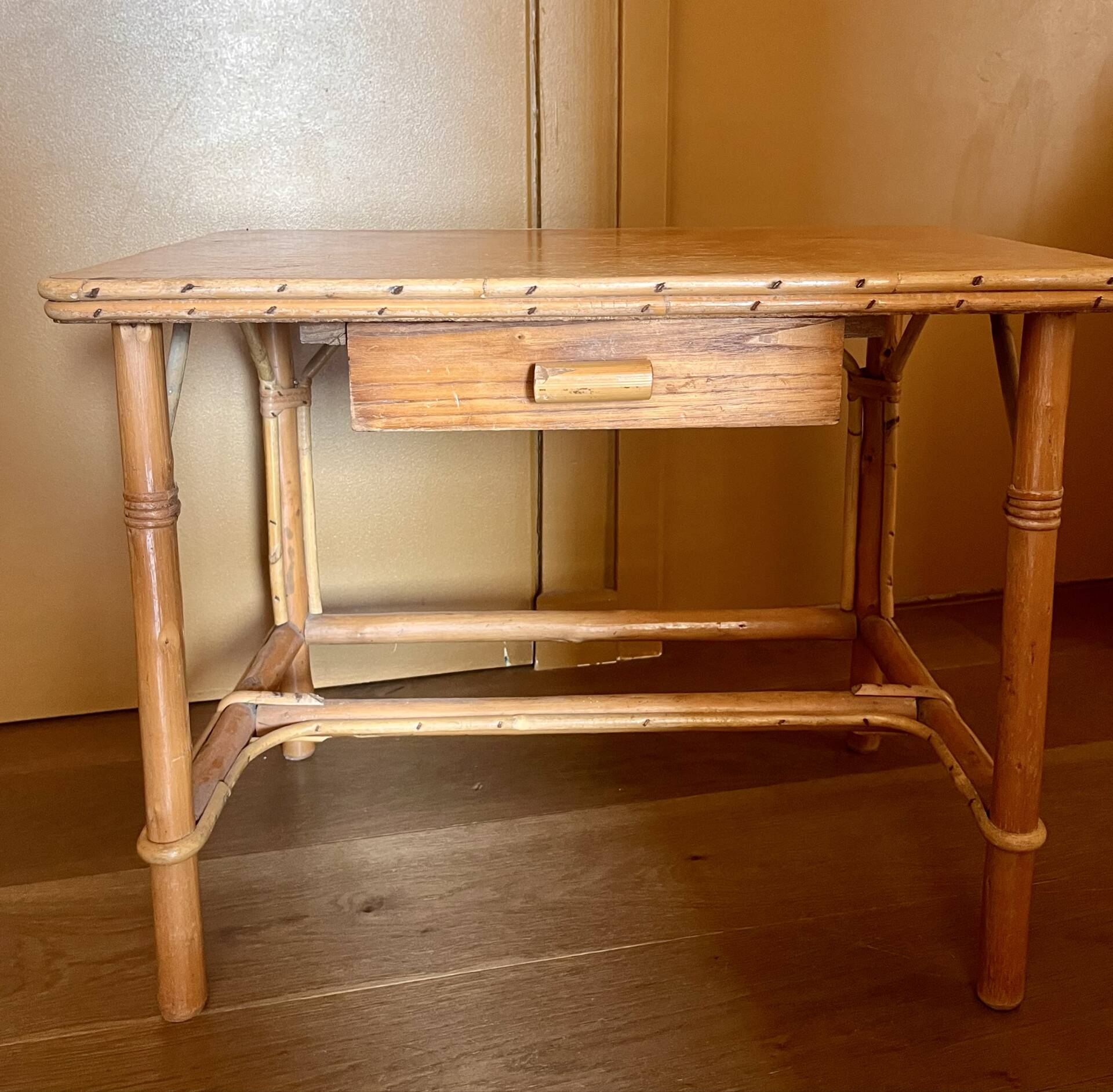 Small children's desk in rattan